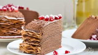 Рецепт Торта из блинов с шоколадным муссом