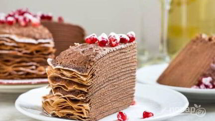 Рецепт Торта из блинов с шоколадным муссом