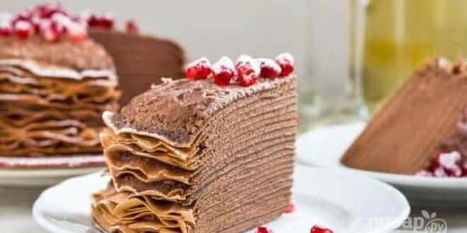 Рецепт торта из блинов с шоколадным муссом