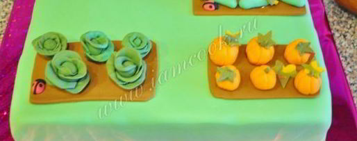 Шаг 30: торта из мастики огород