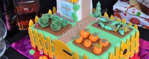 Шаг 32: торта из мастики огород