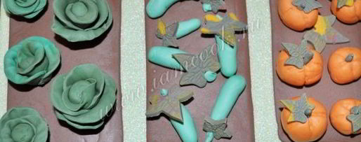 Шаг 14: торта из мастики огород