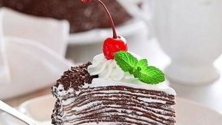 Рецепт Торта из шоколадный блинчиков со сливочно-шоколадным кремом