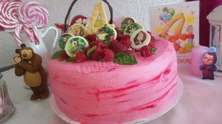 Рецепт Торта маша и медведь из крема с маскарпоне