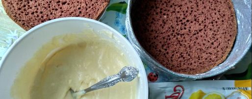 Шаг 1: торта птичье молоко с манкой