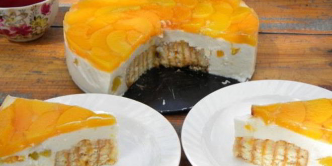 Рецепт торта с персиками