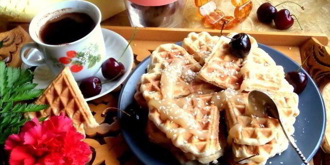 Рецепт овсяных вафель с кунжутом