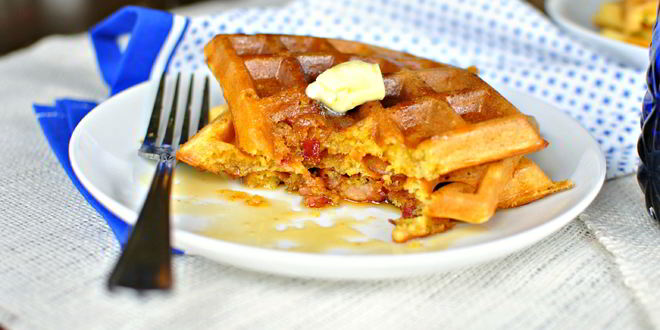 Рецепт вафель с беконом