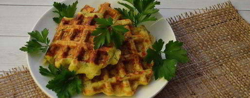 Шаг 5: вафель с сыром и зеленью