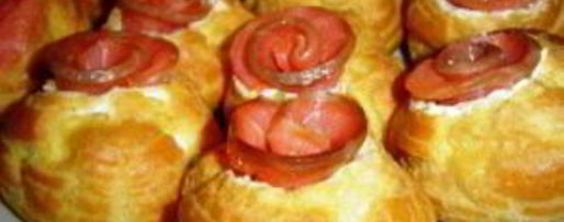 Шаг 7: профитролей с красной рыбой