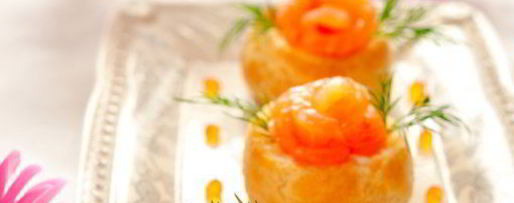 Шаг 6: профитролей с семгой и сливочным сыром