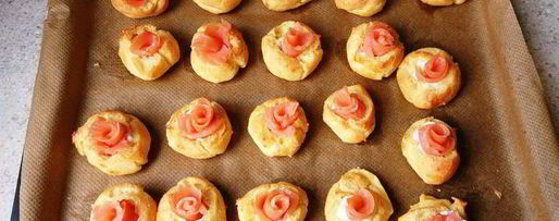 Шаг 7: профитролей с творожным сыром и семгой