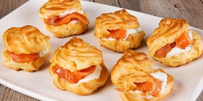 Рецепт профитролей со сливочно-лососевым кремом