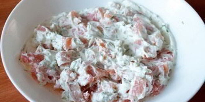 Рецепт профитролей со сливочным сыром и лососем