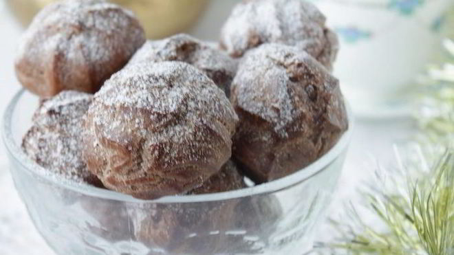 Рецепт Шоколадных профитролей с маскарпоне