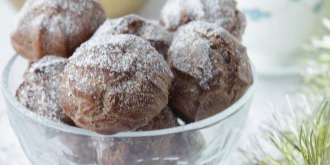 Рецепт шоколадных профитролей с маскарпоне