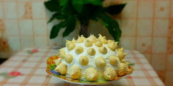 Рецепт торта с профитролями и хурмой