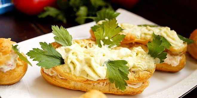 Рецепт эклеров с крабовой начинкой