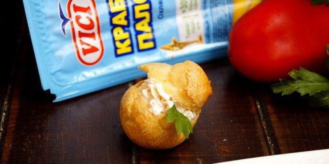 Рецепт эклеров с крабовой начинкой