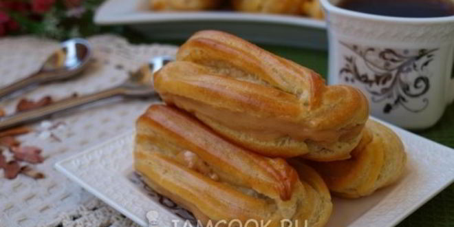 Рецепт эклеров со сгущенкой