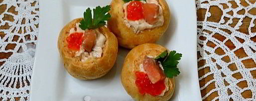 Шаг 16: закусочных профитролей с лососем