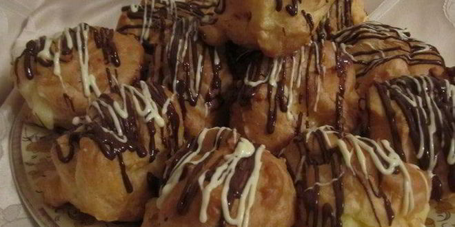 Рецепт заварного пирожного с заварным кремом на белом шоколаде