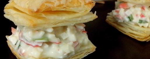 Шаг 11: закусочных слоек с крабовым мясом, сливочным сыром и зеленью