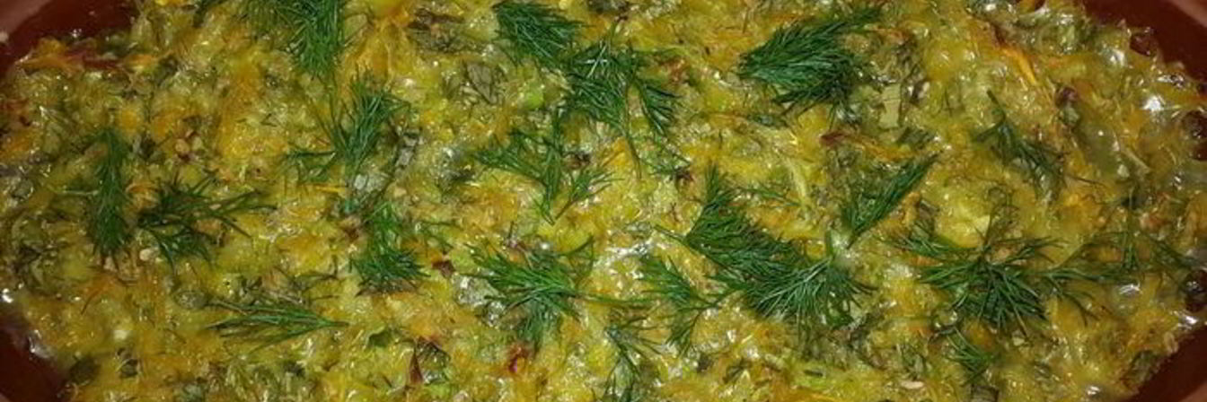 Рецепт Кабачкова-тыквенной запеканка с зеленью и овсяными хлопьями