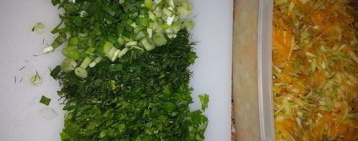 Шаг 2: кабачкова-тыквенной запеканка с зеленью и овсяными хлопьями