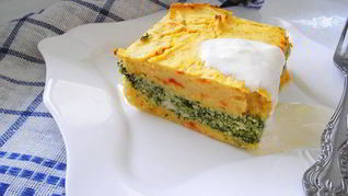 Рецепт Картофельной запеканки с курицей и шпинатом