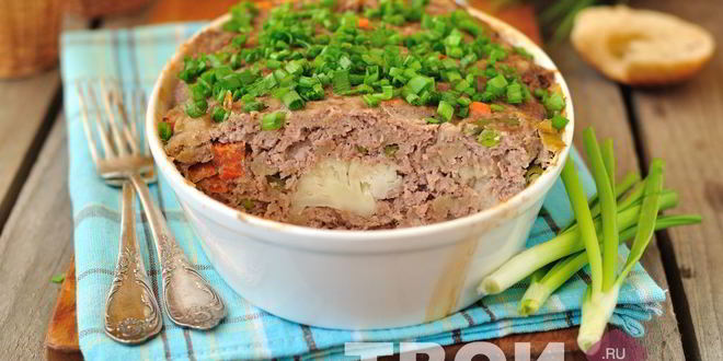 Рецепт мясной запеканки с цветной капустой