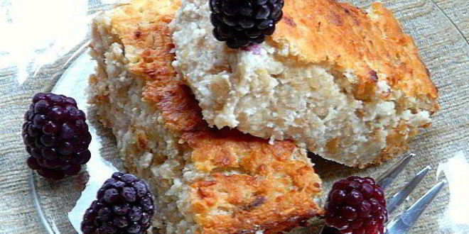 Рецепт овсяно-творожной запеканка с бананом