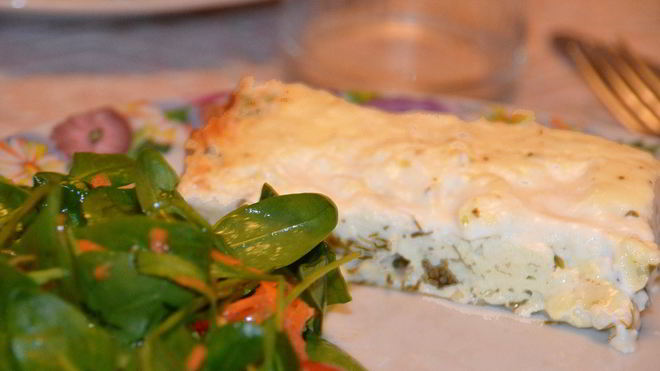 Рецепт Закусочной запеканки с зеленью и чесноком
