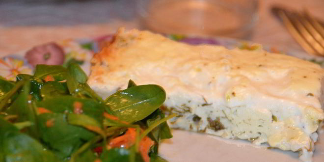 Рецепт закусочной запеканки с зеленью и чесноком