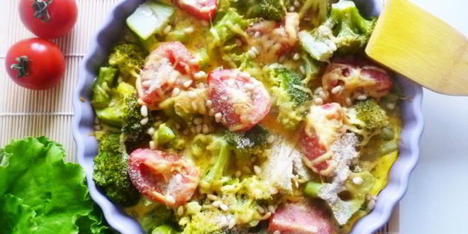 Рецепт запеканки из брокколи с кедровыми орехами