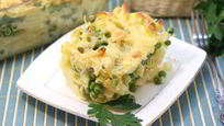 Рецепт Запеканки из макарон с сыром и зеленым горошком