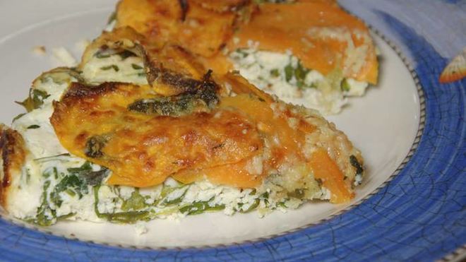 Рецепт Запеканки из рикотты со сладким картофелем и шалфеем