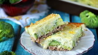 Рецепт Запеканки из риса с фаршем и брокколи