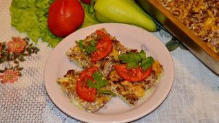 Рецепт Запеканки из тертых кабачков с мясным фаршем в духовке