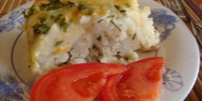 Рецепт запеканки из цветной капусты с курицей