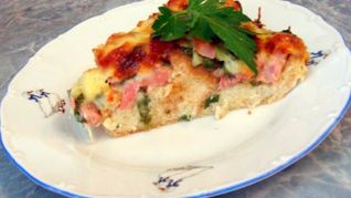 Рецепт Запеканки из яиц с ветчиной на молоке