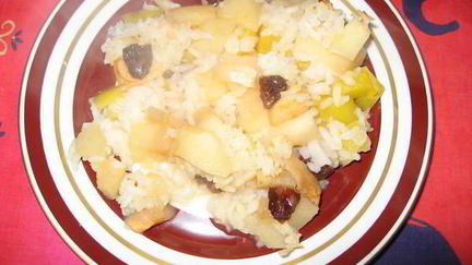 Рецепт Запеканки рисовой с тыквой, яблоками и изюмом