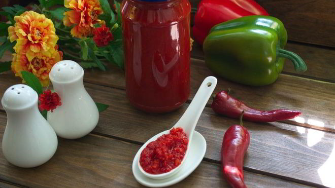 Рецепт Аджики из болгарского перца без помидоров