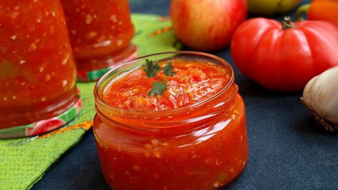 Рецепт Аджики с яблоками помидорами и перцем