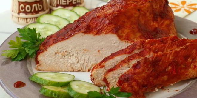 Рецепт филе индейки запеченное в томатно-соевом соусе с аджикой