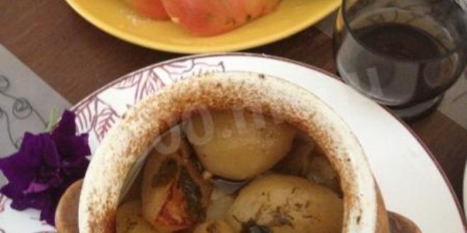Рецепт говядины с овощами и аджикой в горшочках