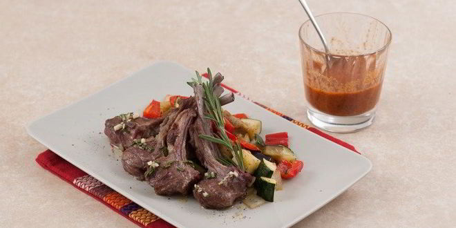 Рецепт каре барашка с домашней аджикой и овощным рататуем