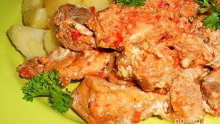 Рецепт Свинины, тушенной с аджикой