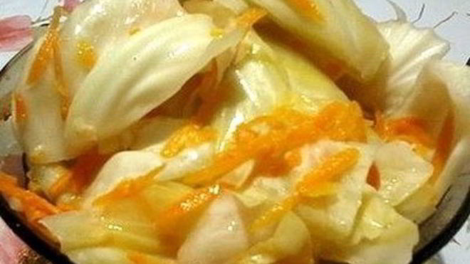 Рецепт Домашней квашеной капусты в горячем рассоле