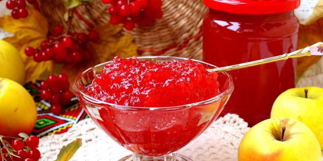 Рецепт джема из яблок и калины